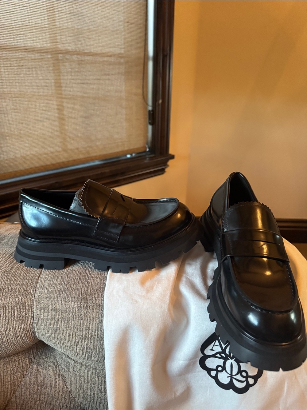 Alexander McQueen Black Leather Chunky Loafer. NWOT - Picture 3 of 7